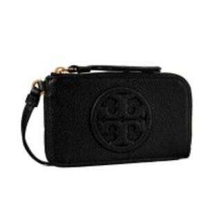 Tory Burch Black Miller Zip Card Case